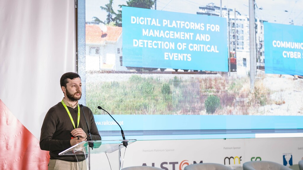 João Fernandes apresenta as áreas do RAIL CoLAB no Portugal Railway Summit 2024